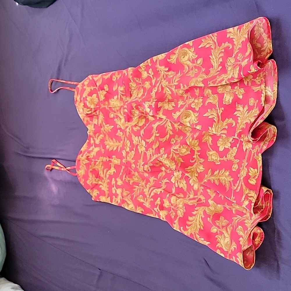 Red and gold sun dress